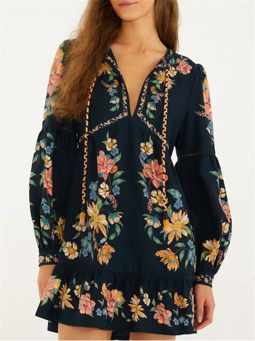 Maira Floral Mini Dress FARM RIO | 349060MAIRAFLORALDARKBLUE26059